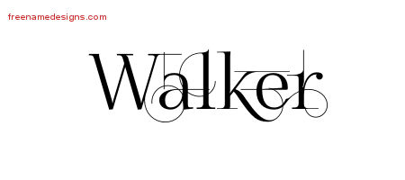 Decorated Name Tattoo Designs Walker Free Lettering