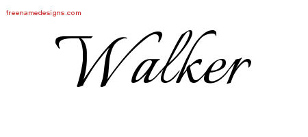 Calligraphic Name Tattoo Designs Walker Free Graphic