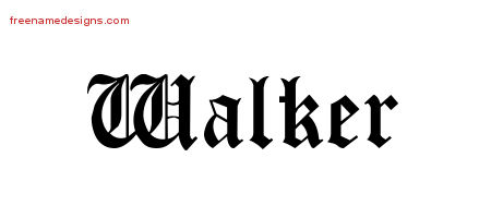 Blackletter Name Tattoo Designs Walker Printable