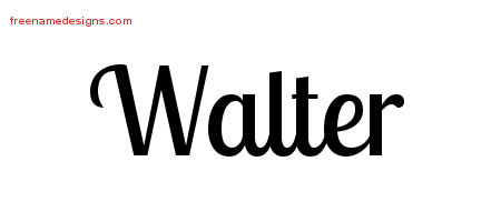 Handwritten Name Tattoo Designs Walter Free Printout