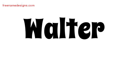 Groovy Name Tattoo Designs Walter Free Lettering