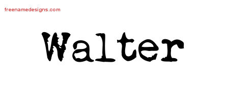 Vintage Writer Name Tattoo Designs Walter Free Lettering