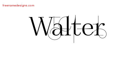 Decorated Name Tattoo Designs Walter Free Lettering
