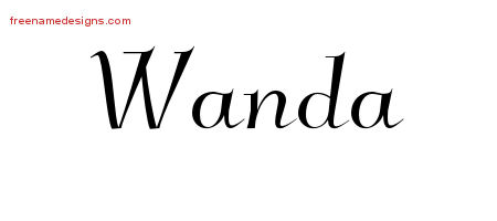 Elegant Name Tattoo Designs Wanda Free Graphic