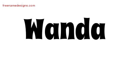 Groovy Name Tattoo Designs Wanda Free Lettering