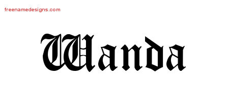 Blackletter Name Tattoo Designs Wanda Graphic Download