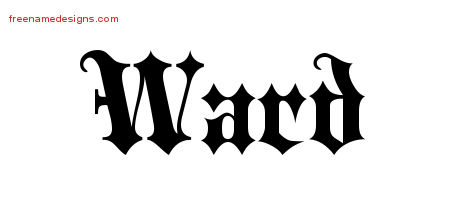 Old English Name Tattoo Designs Ward Free Lettering