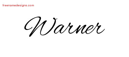 Cursive Name Tattoo Designs Warner Free Graphic