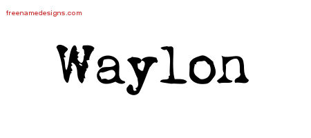 Vintage Writer Name Tattoo Designs Waylon Free
