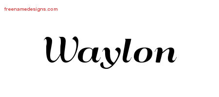 Art Deco Name Tattoo Designs Waylon Graphic Download