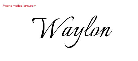 Calligraphic Name Tattoo Designs Waylon Free Graphic