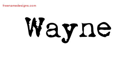 Vintage Writer Name Tattoo Designs Wayne Free