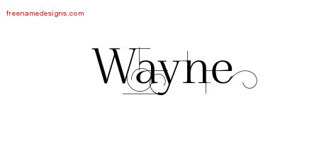 Decorated Name Tattoo Designs Wayne Free Lettering