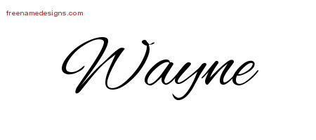 Cursive Name Tattoo Designs Wayne Free Graphic