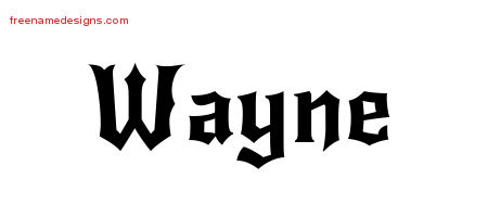 Gothic Name Tattoo Designs Wayne Download Free