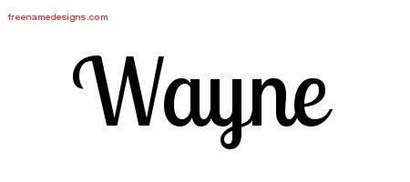 Handwritten Name Tattoo Designs Wayne Free Printout