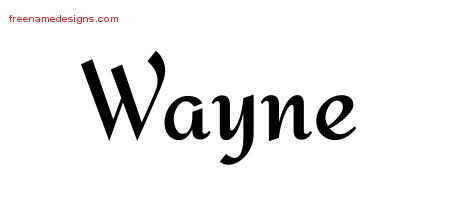 Calligraphic Stylish Name Tattoo Designs Wayne Free Graphic