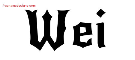 Gothic Name Tattoo Designs Wei Free Graphic