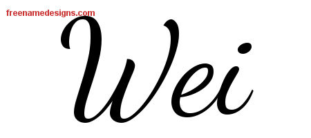 Lively Script Name Tattoo Designs Wei Free Printout