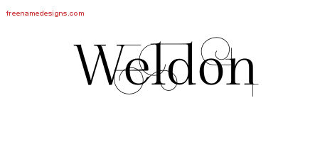 Decorated Name Tattoo Designs Weldon Free Lettering