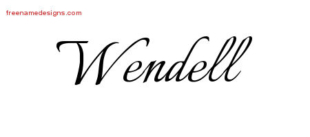 Calligraphic Name Tattoo Designs Wendell Free Graphic