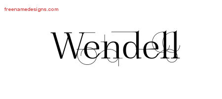 Decorated Name Tattoo Designs Wendell Free Lettering