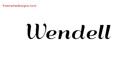 Art Deco Name Tattoo Designs Wendell Graphic Download