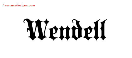 Old English Name Tattoo Designs Wendell Free Lettering