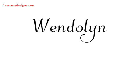 Elegant Name Tattoo Designs Wendolyn Free Graphic