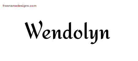 Calligraphic Stylish Name Tattoo Designs Wendolyn Download Free