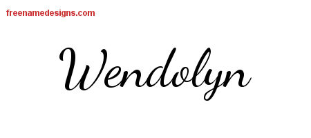 Lively Script Name Tattoo Designs Wendolyn Free Printout