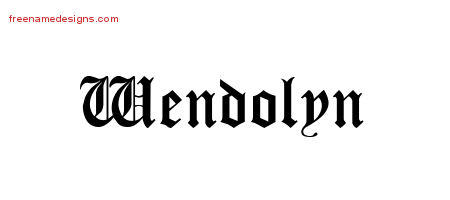 Blackletter Name Tattoo Designs Wendolyn Graphic Download
