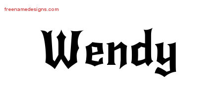 Gothic Name Tattoo Designs Wendy Free Graphic
