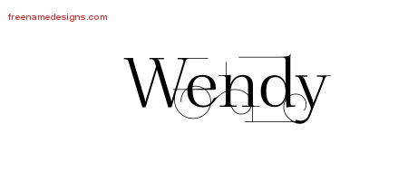 Decorated Name Tattoo Designs Wendy Free