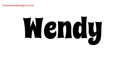 Groovy Name Tattoo Designs Wendy Free Lettering