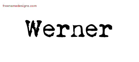 Vintage Writer Name Tattoo Designs Werner Free