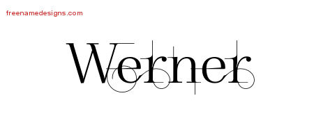 Decorated Name Tattoo Designs Werner Free Lettering