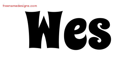 Groovy Name Tattoo Designs Wes Free