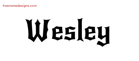 Gothic Name Tattoo Designs Wesley Free Graphic