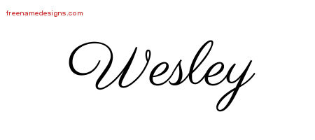 Classic Name Tattoo Designs Wesley Graphic Download