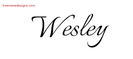 Calligraphic Name Tattoo Designs Wesley Free Graphic