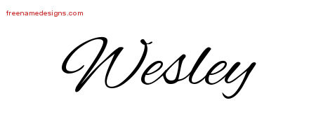 Cursive Name Tattoo Designs Wesley Free Graphic