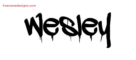 Graffiti Name Tattoo Designs Wesley Free Lettering