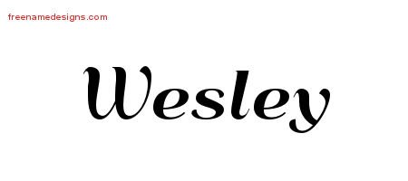 Art Deco Name Tattoo Designs Wesley Printable