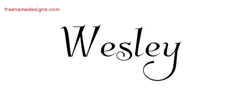 Elegant Name Tattoo Designs Wesley Free Graphic