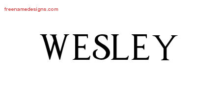 Regal Victorian Name Tattoo Designs Wesley Printable