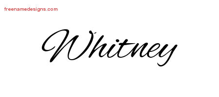 Cursive Name Tattoo Designs Whitney Free Graphic