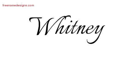 Calligraphic Name Tattoo Designs Whitney Free Graphic