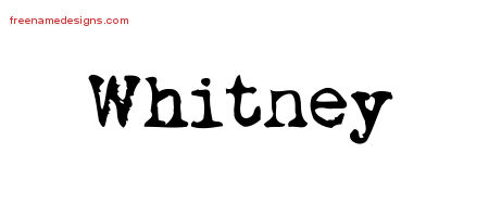 Vintage Writer Name Tattoo Designs Whitney Free Lettering