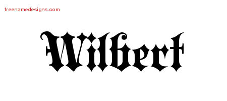 Old English Name Tattoo Designs Wilbert Free Lettering